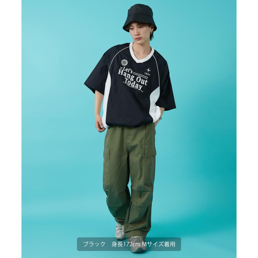 Tシャツ メンズ サッカー ゲームシャツ ナイロン ピステ Vネック カジュアル アメカジ ストリート スケーター ストリート古着MIX 韓国 | improves | 13