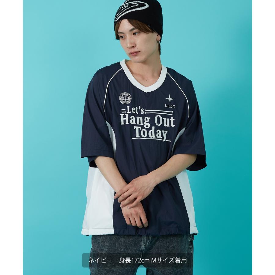 Tシャツ メンズ サッカー ゲームシャツ ナイロン ピステ Vネック カジュアル アメカジ ストリート スケーター ストリート古着MIX 韓国 | improves | 16