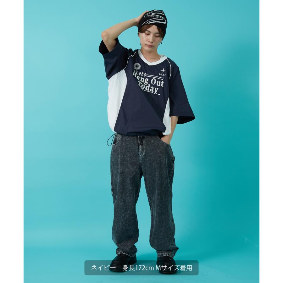 Tシャツ メンズ サッカー ゲームシャツ ナイロン ピステ Vネック カジュアル アメカジ ストリート スケーター ストリート古着MIX 韓国 | improves | 18