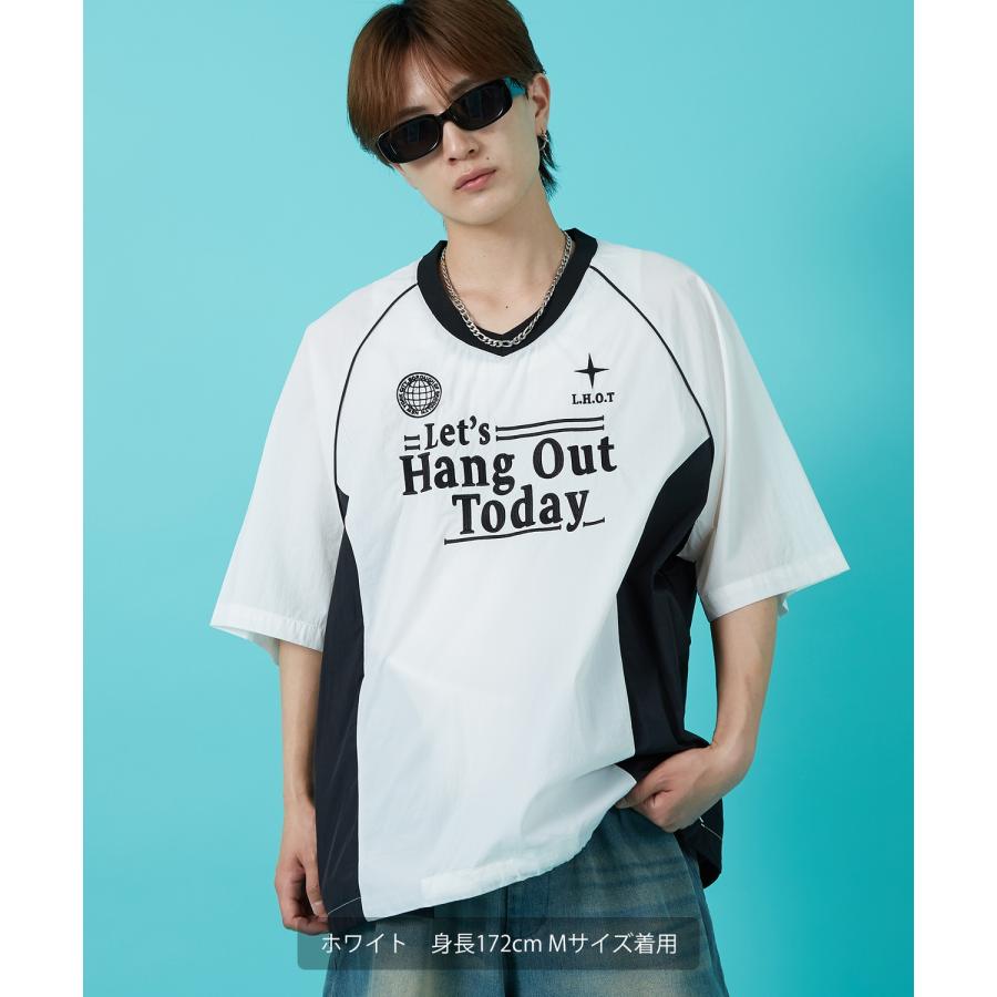 Tシャツ メンズ サッカー ゲームシャツ ナイロン ピステ Vネック カジュアル アメカジ ストリート スケーター ストリート古着MIX 韓国 | improves | 04