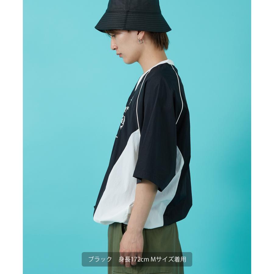 Tシャツ メンズ サッカー ゲームシャツ ナイロン ピステ Vネック カジュアル アメカジ ストリート スケーター ストリート古着MIX 韓国 | improves | 10