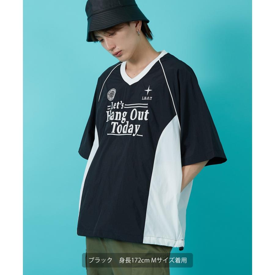 Tシャツ メンズ サッカー ゲームシャツ ナイロン ピステ Vネック カジュアル アメカジ ストリート スケーター ストリート古着MIX 韓国 | improves | 11