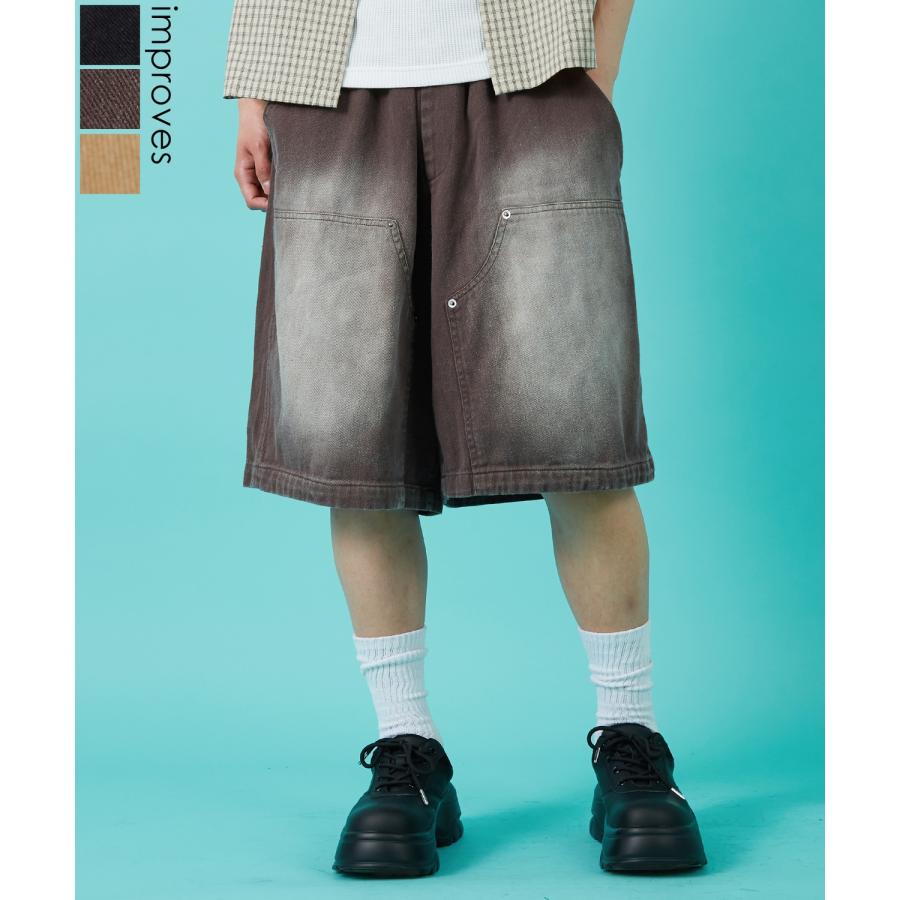 デニムパンツ メンズ ウォシュド加工 ピグメント加工 Tシャツ ダブルニー スウェット アメカジ カジュアル スケーター ストリート 古着MIX 韓国 | improves