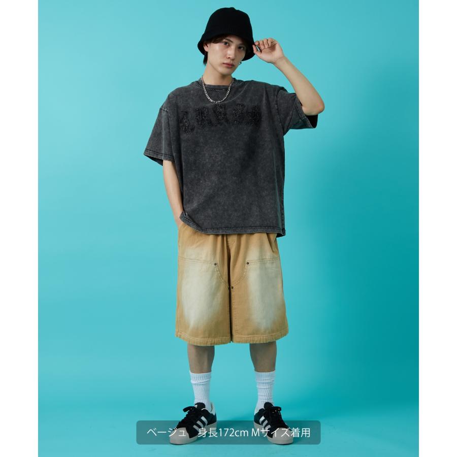 デニムパンツ メンズ ウォシュド加工 ピグメント加工 Tシャツ ダブルニー スウェット アメカジ カジュアル スケーター ストリート 古着MIX 韓国 | improves | 18