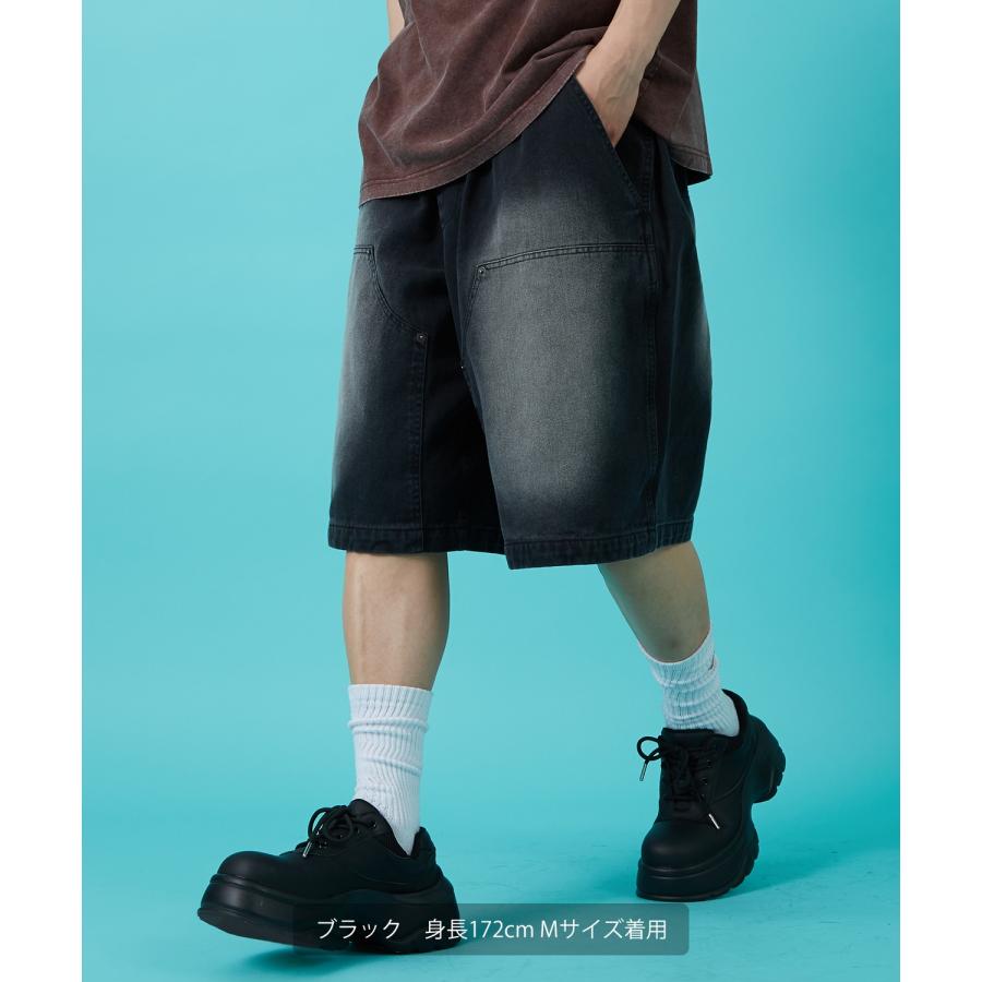 デニムパンツ メンズ ウォシュド加工 ピグメント加工 Tシャツ ダブルニー スウェット アメカジ カジュアル スケーター ストリート 古着MIX 韓国 | improves | 04