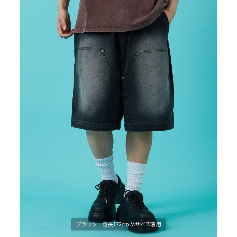 デニムパンツ メンズ ウォシュド加工 ピグメント加工 Tシャツ ダブルニー スウェット アメカジ カジュアル スケーター ストリート 古着MIX 韓国 | improves | 05