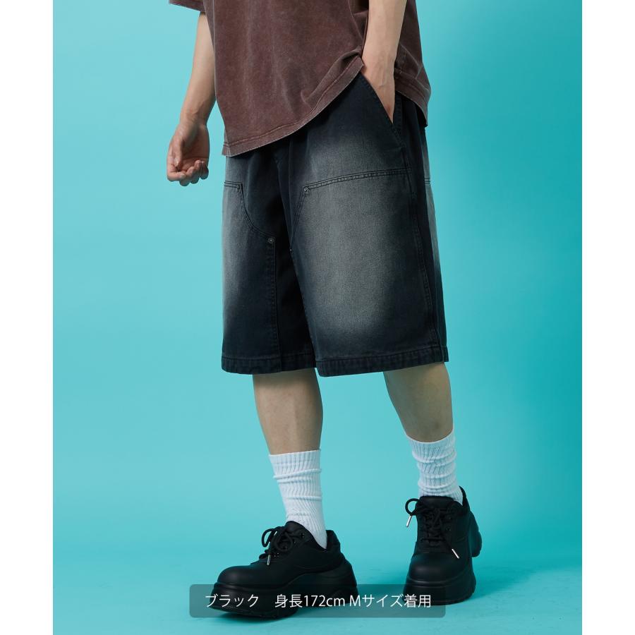デニムパンツ メンズ ウォシュド加工 ピグメント加工 Tシャツ ダブルニー スウェット アメカジ カジュアル スケーター ストリート 古着MIX 韓国 | improves | 08
