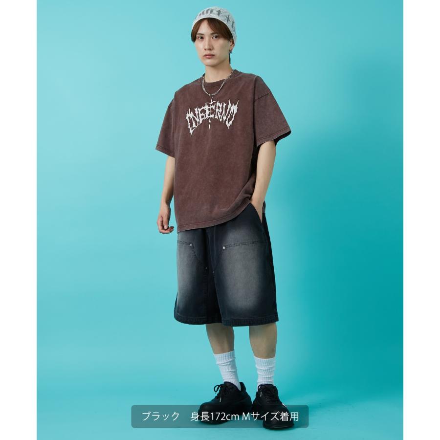 デニムパンツ メンズ ウォシュド加工 ピグメント加工 Tシャツ ダブルニー スウェット アメカジ カジュアル スケーター ストリート 古着MIX 韓国 | improves | 09