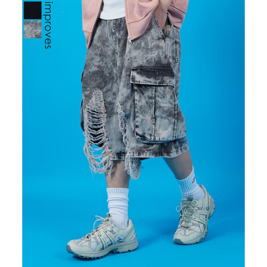 カーゴパンツ メンズ レディース バギー ショーツ デニム Tシャツ アメカジ カジュアル スケーター ストリート 古着MIX 韓国 | improves