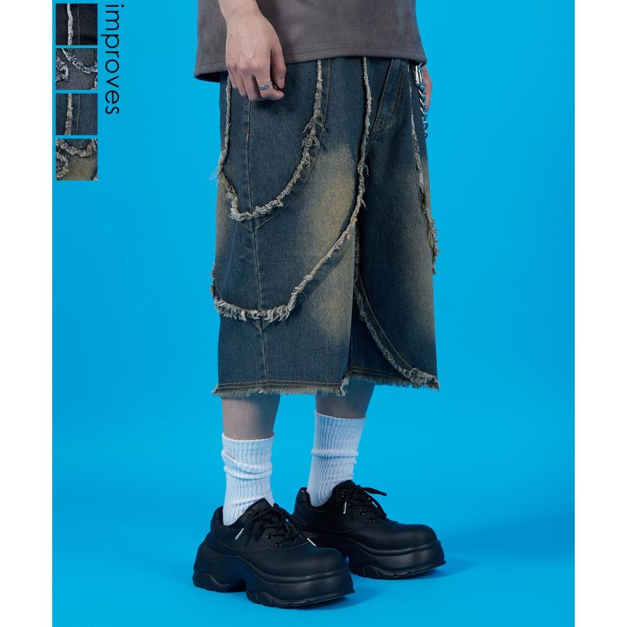 カーゴパンツ メンズ レディース バギー ショーツ デニム Tシャツ アメカジ カジュアル スケーター ストリート 古着MIX 韓国 | improves