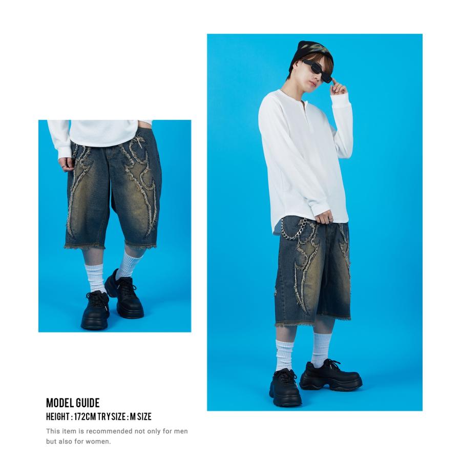 カーゴパンツ メンズ レディース バギー ショーツ デニム Tシャツ アメカジ カジュアル スケーター ストリート 古着MIX 韓国 | improves | 16