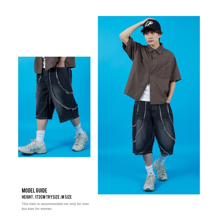 カーゴパンツ メンズ レディース バギー ショーツ デニム Tシャツ アメカジ カジュアル スケーター ストリート 古着MIX 韓国 | improves | 12