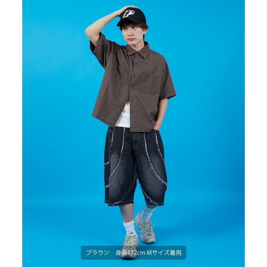 半袖シャツ メンズ レディース チェックシャツ 新生活 公園 オーバーサイズ 大きめ アメカジ カジュアル スケーター ストリート 古着MIX 韓国 | improves | 14