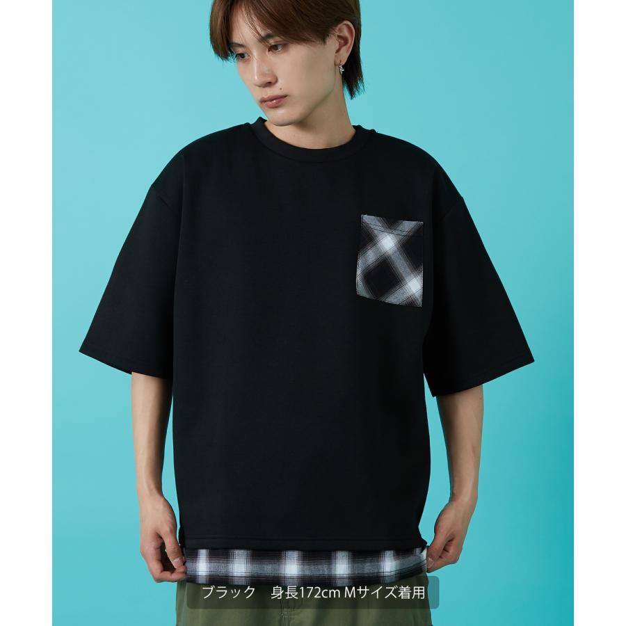 Tシャツ メンズ レディース チェック 半袖 カットソー 大きめ アメカジ カジュアル スケーター ストリート 古着MIX 韓国 | improves | 03