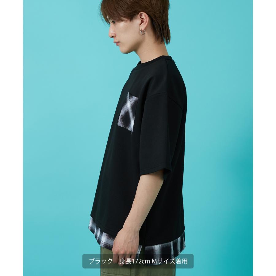 Tシャツ メンズ レディース チェック 半袖 カットソー 大きめ アメカジ カジュアル スケーター ストリート 古着MIX 韓国 | improves | 04