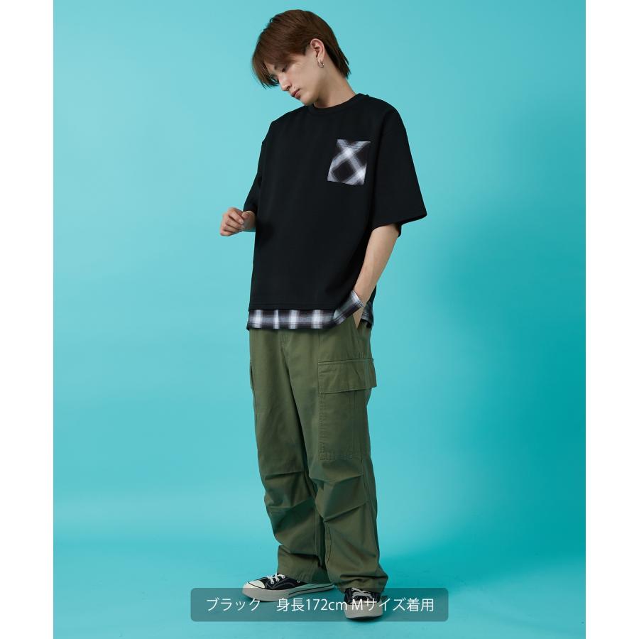 Tシャツ メンズ レディース チェック 半袖 カットソー 大きめ アメカジ カジュアル スケーター ストリート 古着MIX 韓国 | improves | 06