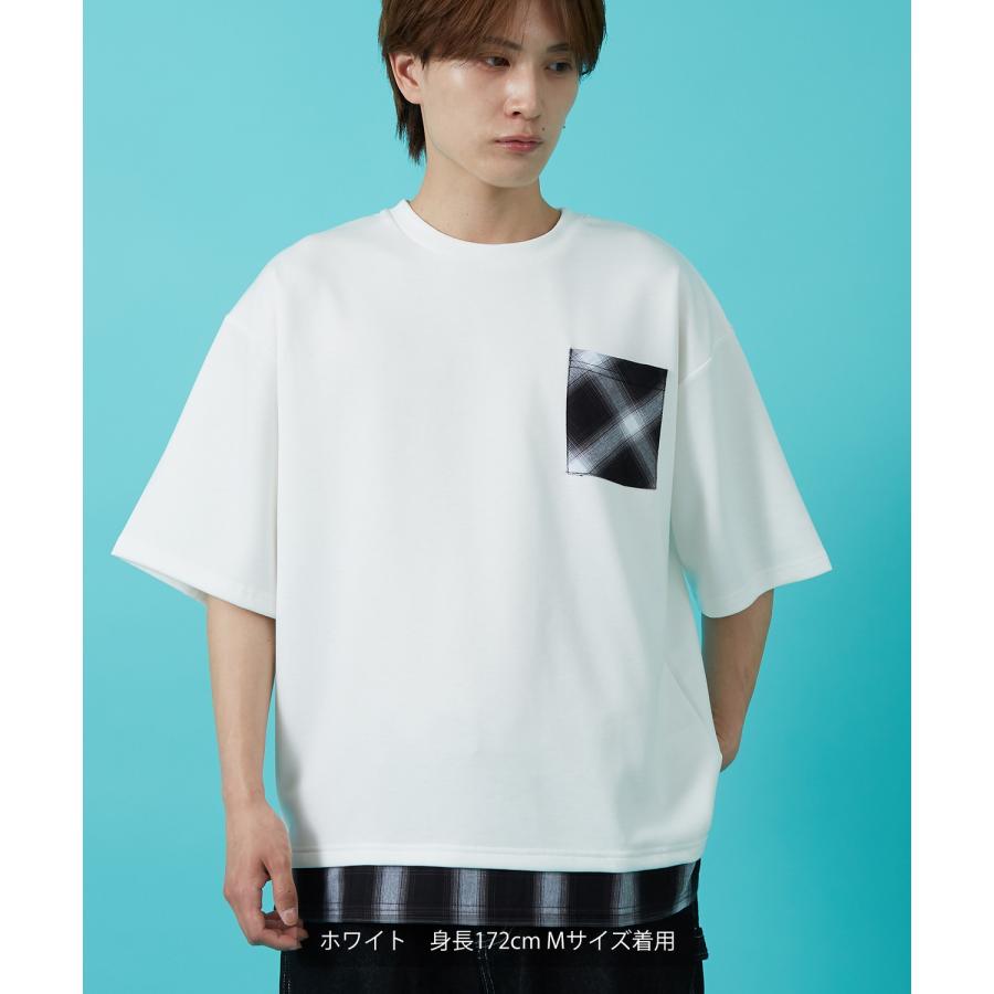 Tシャツ メンズ レディース チェック 半袖 カットソー 大きめ アメカジ カジュアル スケーター ストリート 古着MIX 韓国 | improves | 08