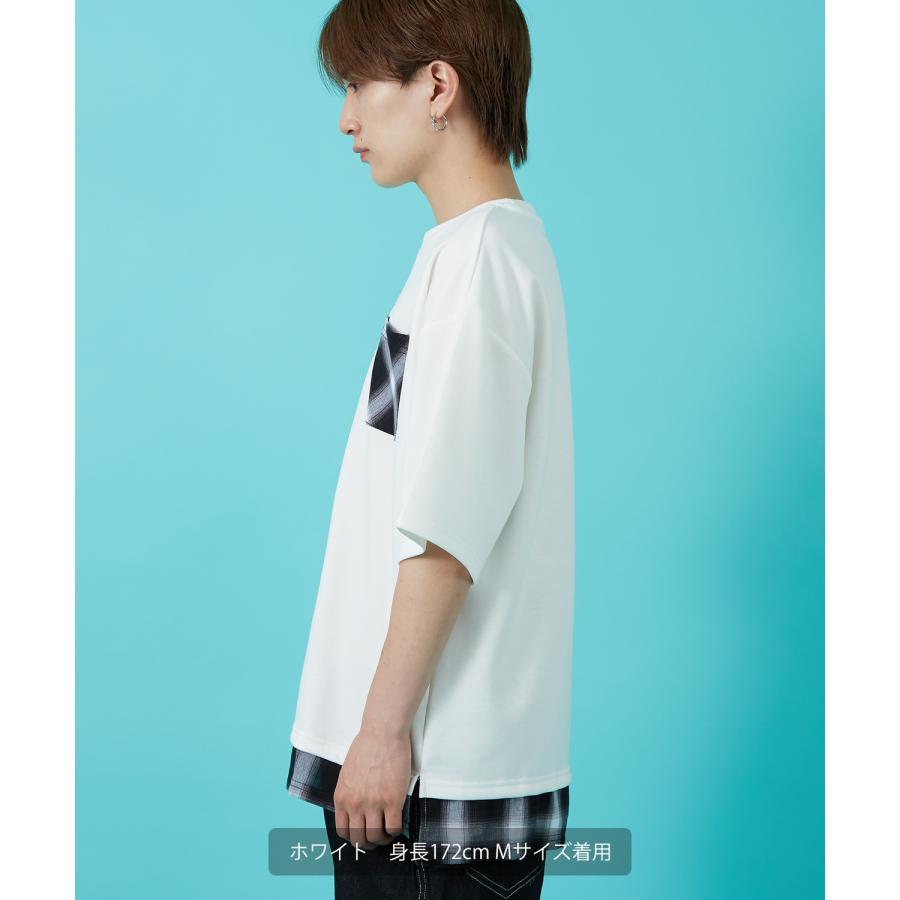 Tシャツ メンズ レディース チェック 半袖 カットソー 大きめ アメカジ カジュアル スケーター ストリート 古着MIX 韓国 | improves | 09