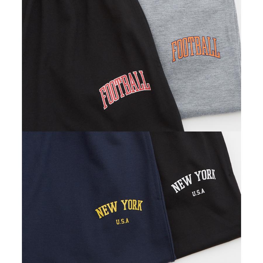 スウェットパンツ メンズ レディース カレッジロゴ プリント 裏毛 ジョガーパンツ カジュアル アメカジ スケーター ストリート 韓国 ブラック グレー | improves | 26