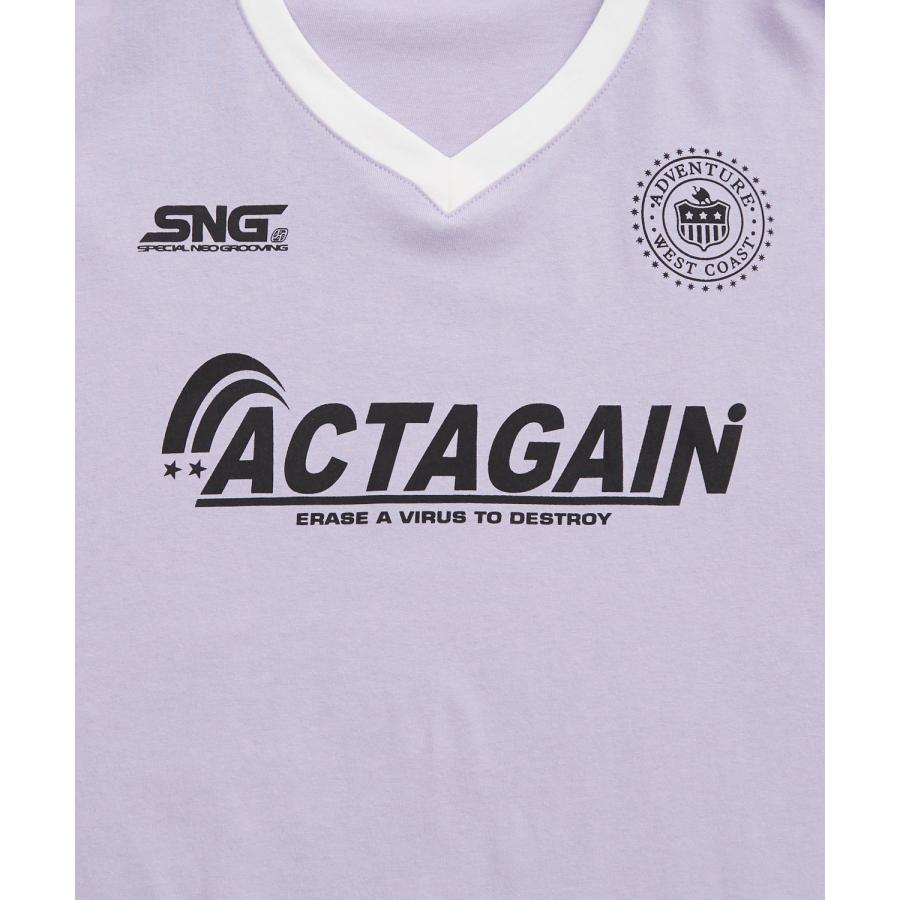 長袖Tシャツ メンズ ゲームシャツ Vネック カットソー 大きめ アメカジ カジュアル ストリート ブラック チャコール グレー パープル ホワイト | improves | 24