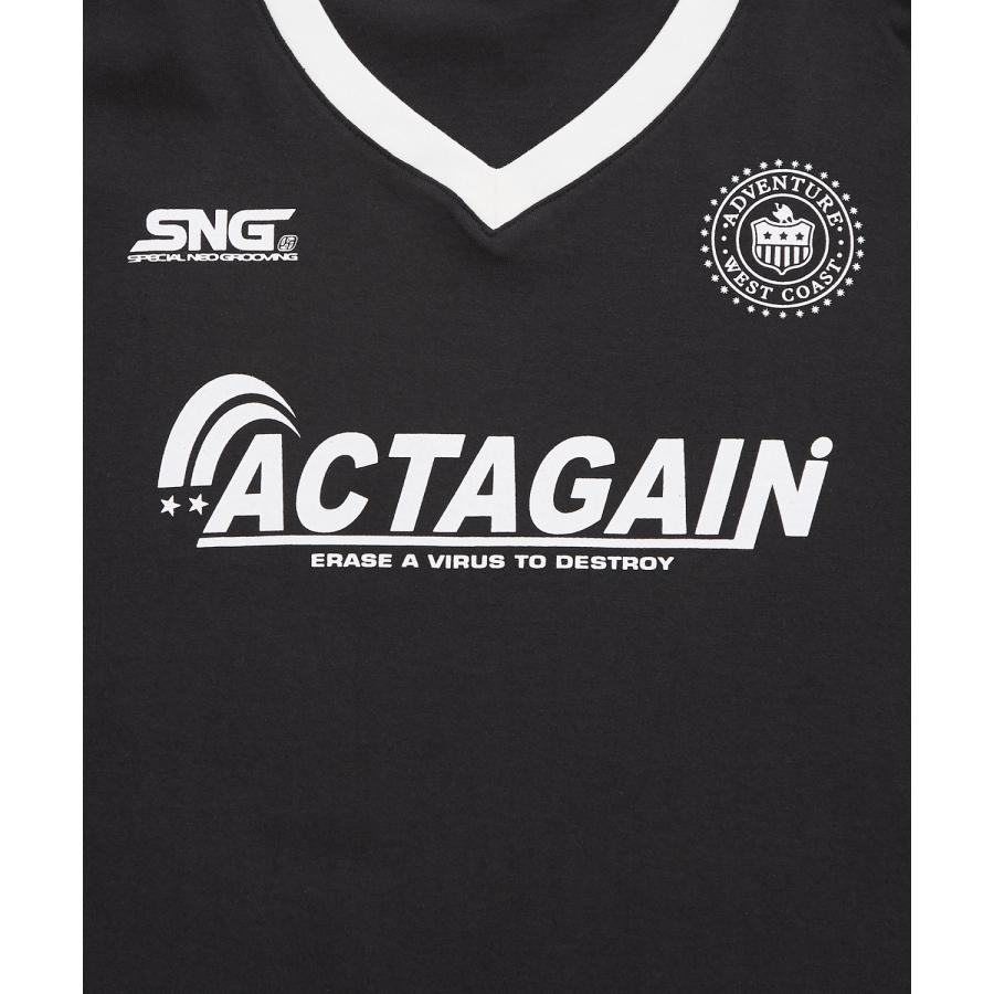 長袖Tシャツ メンズ ゲームシャツ Vネック カットソー 大きめ アメカジ カジュアル ストリート ブラック チャコール グレー パープル ホワイト | improves | 25