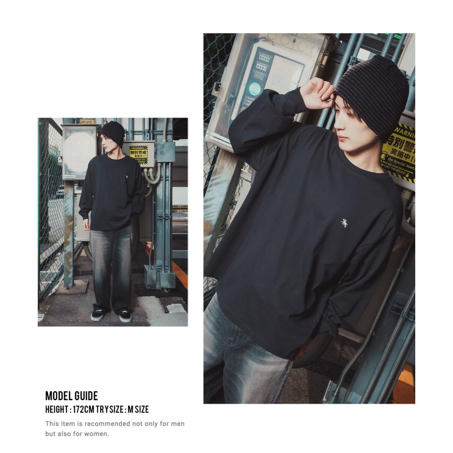 長袖Tシャツ メンズ POLO CHAMPS ワンポイント刺しゅう ポニー カットソー 大きめ カジュアル ストリート ブラック チャコール グレー ネイビー ホワイト | improves | 14