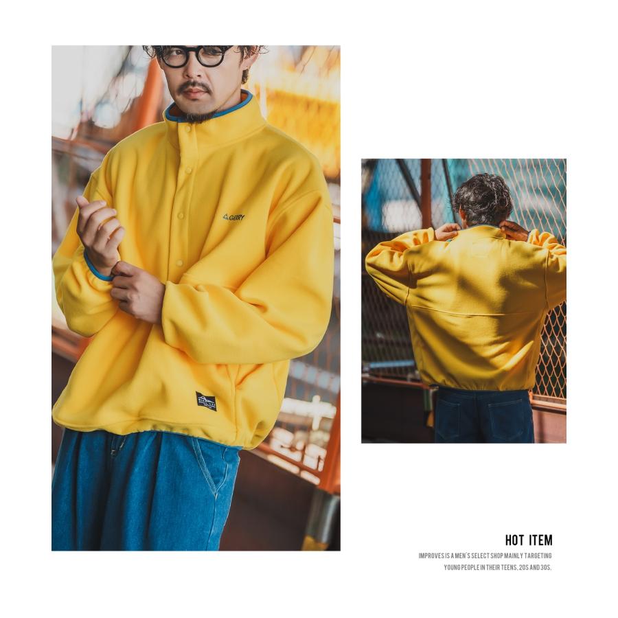 フリース メンズ GERRY ジェリー ハーフスナップ プルオーバー ライトアウター アウトドア ストリート アメカジ 古着MIX ホワイト ブラック イエロー | GERRY | 15