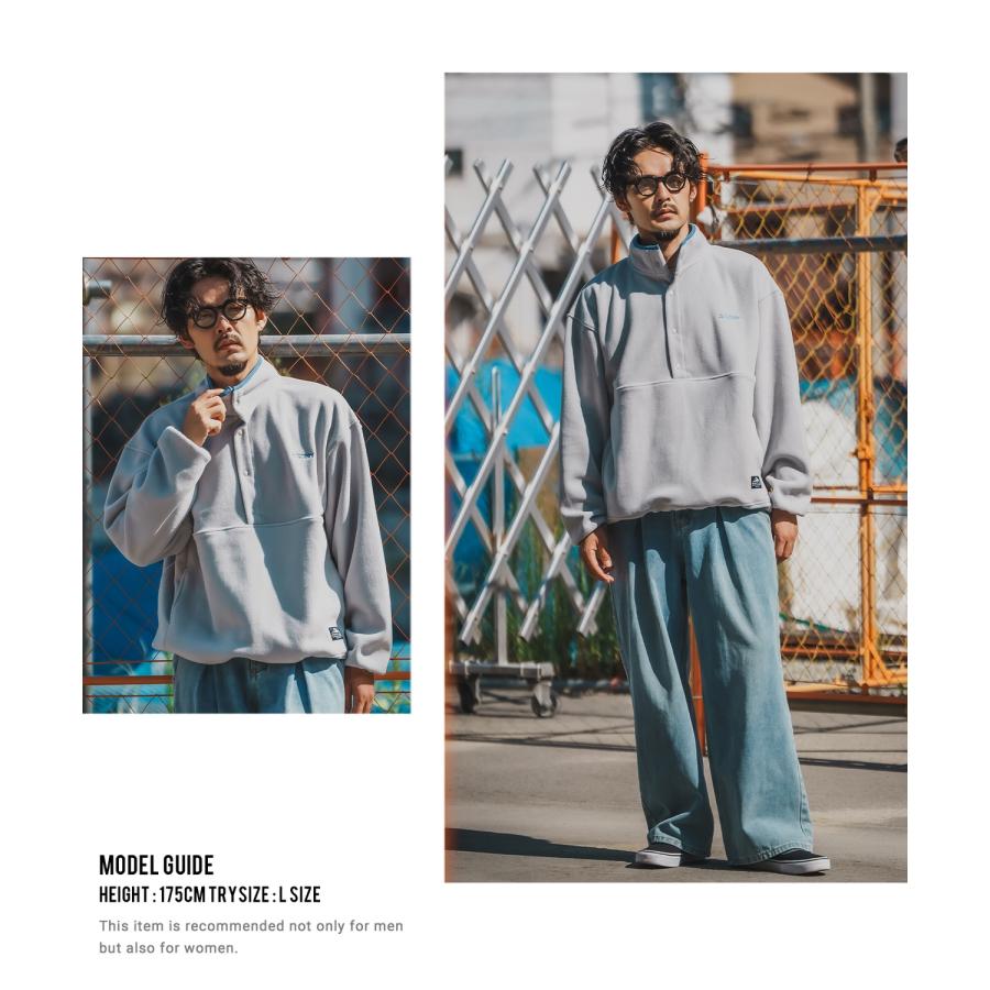 フリース メンズ GERRY ジェリー ハーフスナップ プルオーバー ライトアウター アウトドア ストリート アメカジ 古着MIX ホワイト ブラック イエロー | GERRY | 17