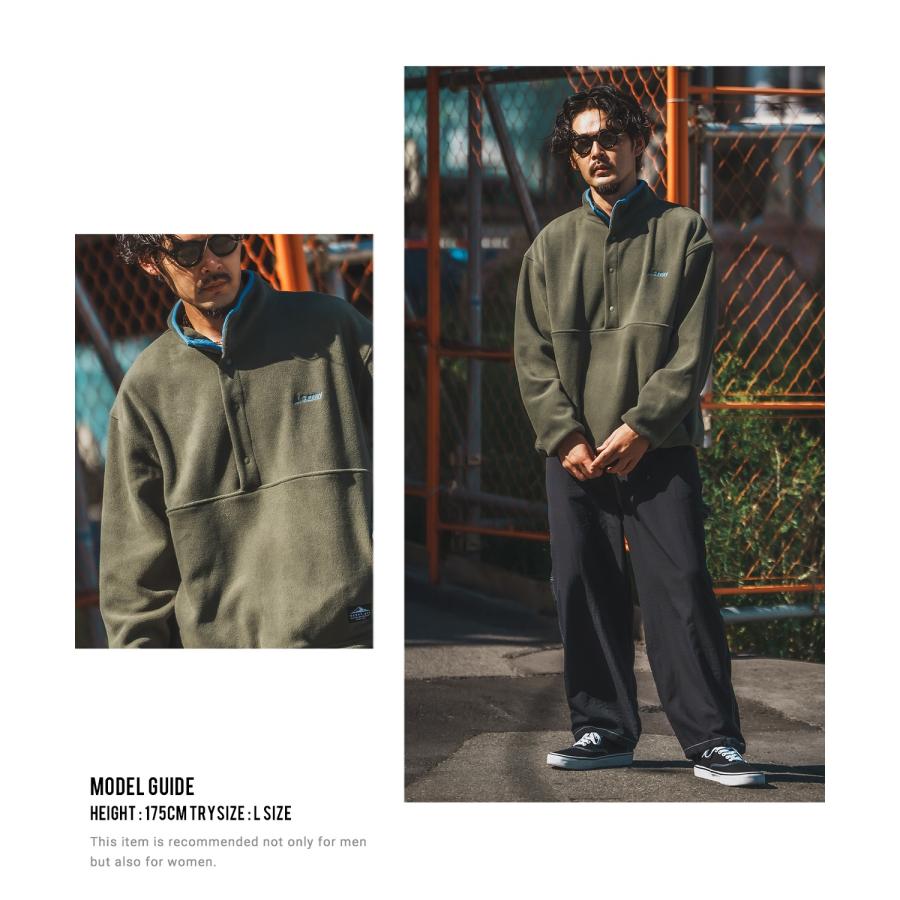 フリース メンズ GERRY ジェリー ハーフスナップ プルオーバー ライトアウター アウトドア ストリート アメカジ 古着MIX ホワイト ブラック イエロー | GERRY | 21