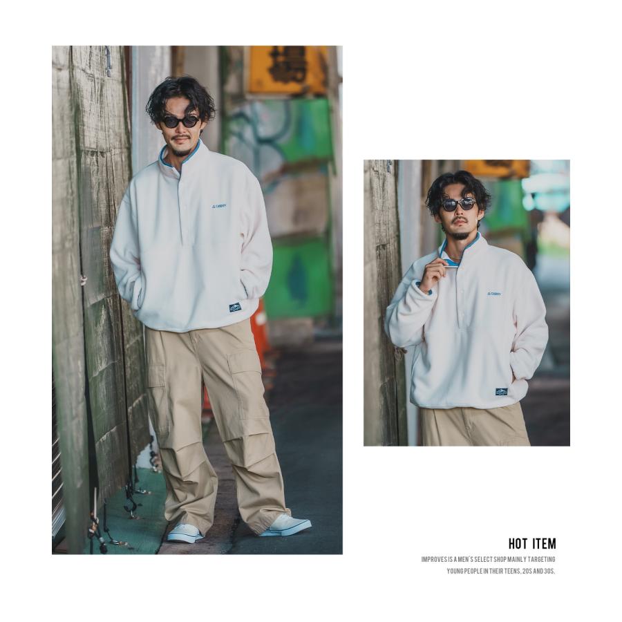 フリース メンズ GERRY ジェリー ハーフスナップ プルオーバー ライトアウター アウトドア ストリート アメカジ 古着MIX ホワイト ブラック イエロー | GERRY | 11