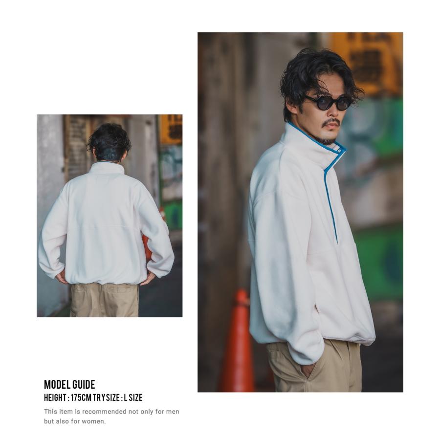 フリース メンズ GERRY ジェリー ハーフスナップ プルオーバー ライトアウター アウトドア ストリート アメカジ 古着MIX ホワイト ブラック イエロー | GERRY | 12