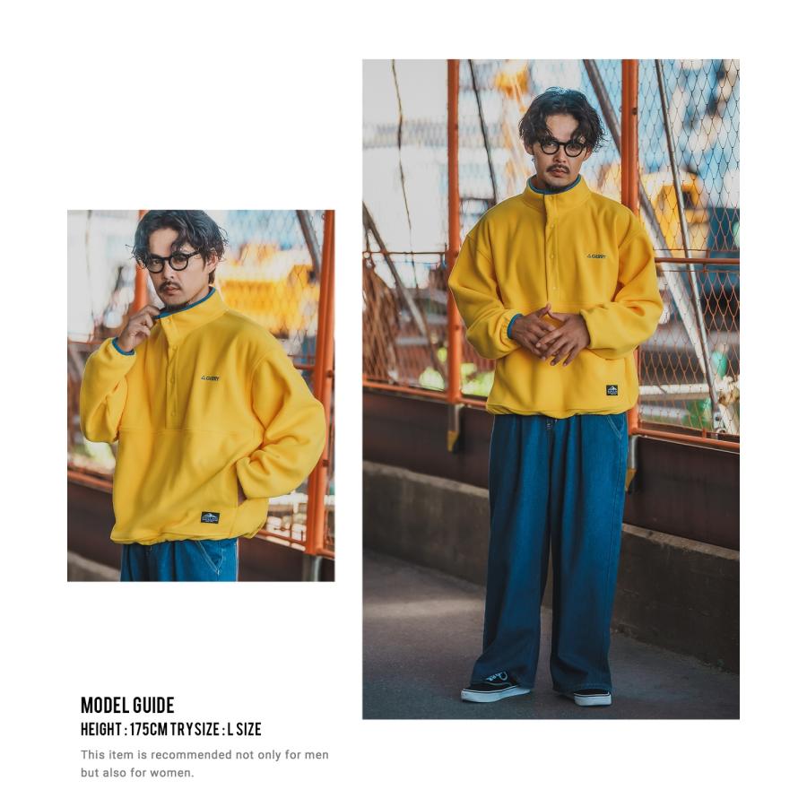 フリース メンズ GERRY ジェリー ハーフスナップ プルオーバー ライトアウター アウトドア ストリート アメカジ 古着MIX ホワイト ブラック イエロー | GERRY | 14