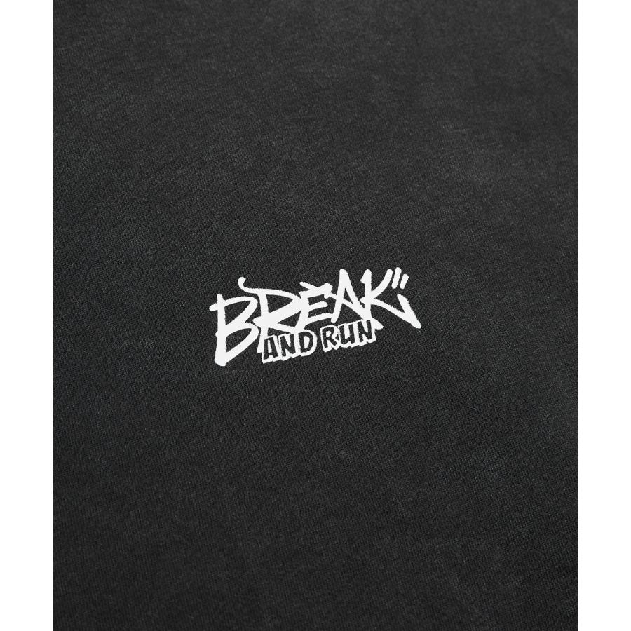 トレーナー メンズ CVC 半起毛 スウェット クルーネック 長袖 プリント ワンポイント ストリート スケーター 古着MIX 韓国ファッション ブラック | improves | 14