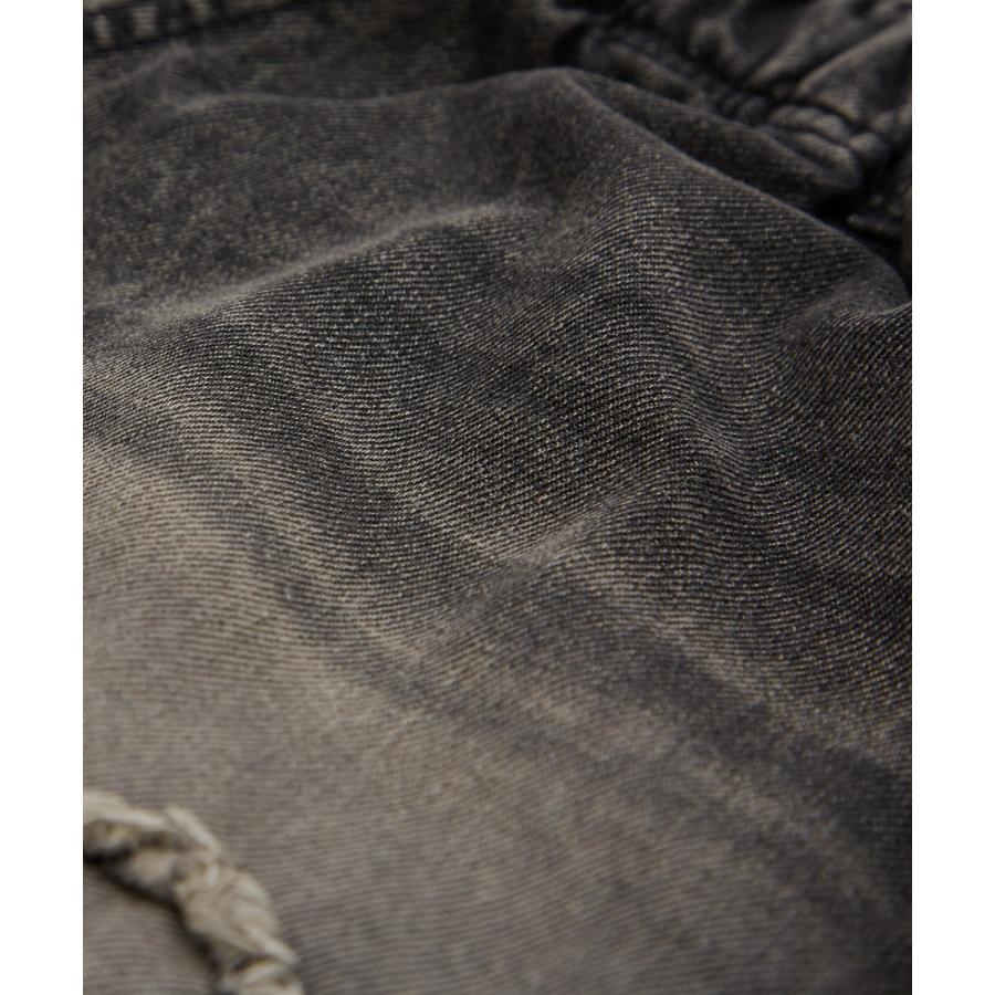 デニムパンツ メンズ クロスパッチ フリンジ ウォッシュ ワイドパンツ ショートパンツ デニム 西海岸 アメカジ カジュアル スケーター ストリート 古着MIX 韓国 | improves | 18