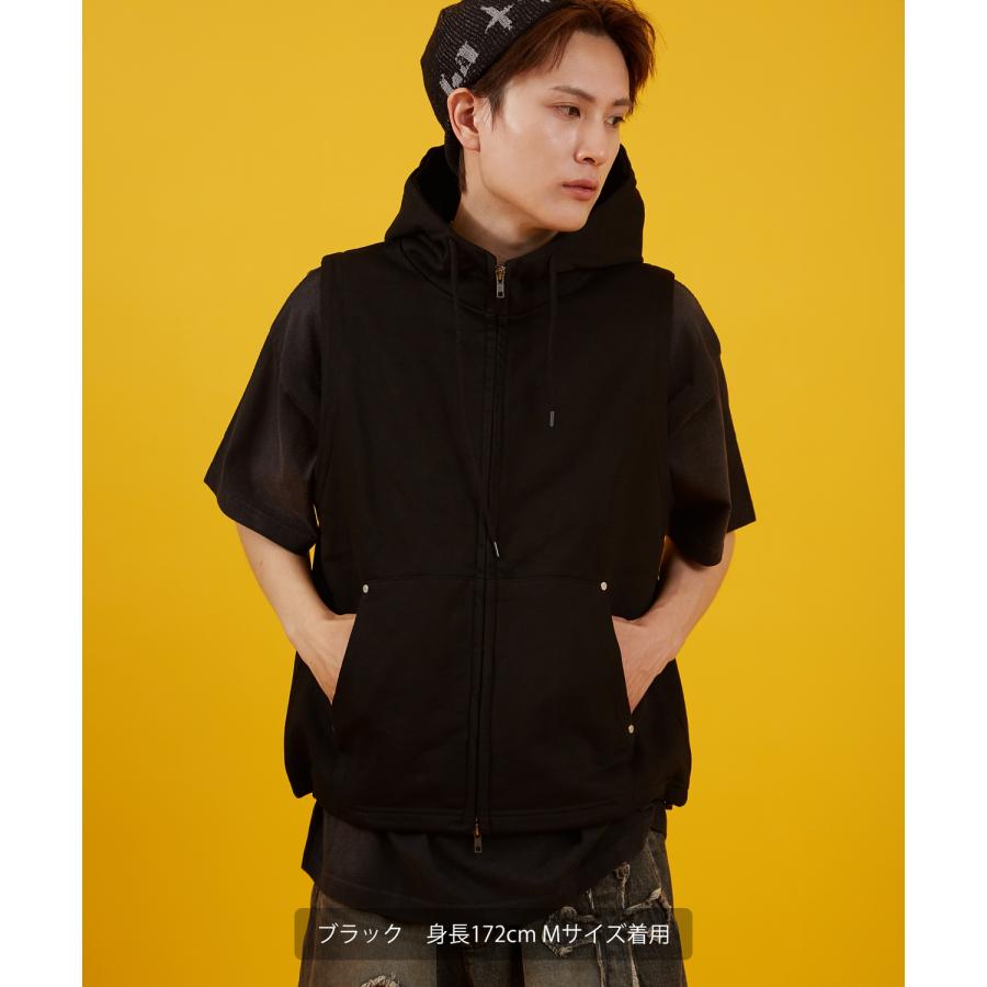 パーカー メンズ レディース ベスト スウェット ノースリーブ ジップ アメカジ カジュアル スケーター ストリート 古着MIX 韓国ファッション | improves | 04