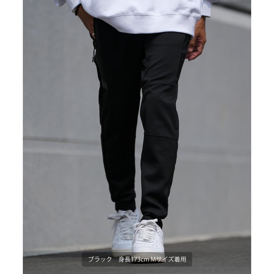 ジョガーパンツ メンズ テックパンツ リブパンツ イージーパンツ スリムパンツ アメカジ ストリート スポーツMIX タックウェア ブラック | improves | 02