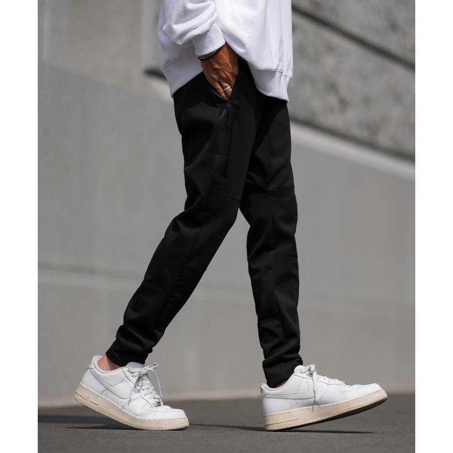 ジョガーパンツ メンズ テックパンツ リブパンツ イージーパンツ スリムパンツ アメカジ ストリート スポーツMIX タックウェア ブラック | improves | 04