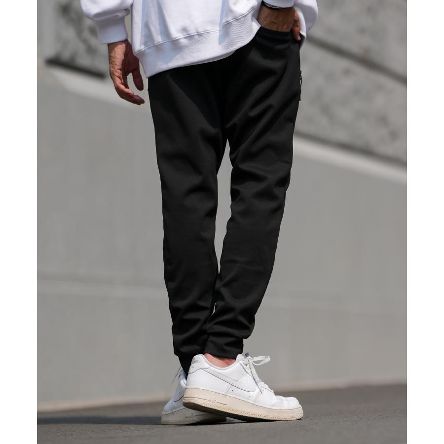ジョガーパンツ メンズ テックパンツ リブパンツ イージーパンツ スリムパンツ アメカジ ストリート スポーツMIX タックウェア ブラック | improves | 05