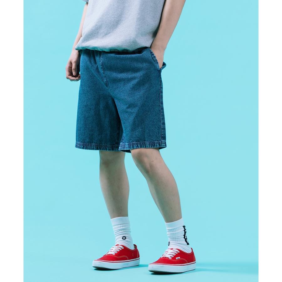 ハーフパンツ メンズ ショートパンツ 半パン 半ズボン ケミカルウォッシュ デニムパンツ ワイド アメカジ カジュアル スケーター ストリート 韓国ファッション | improves