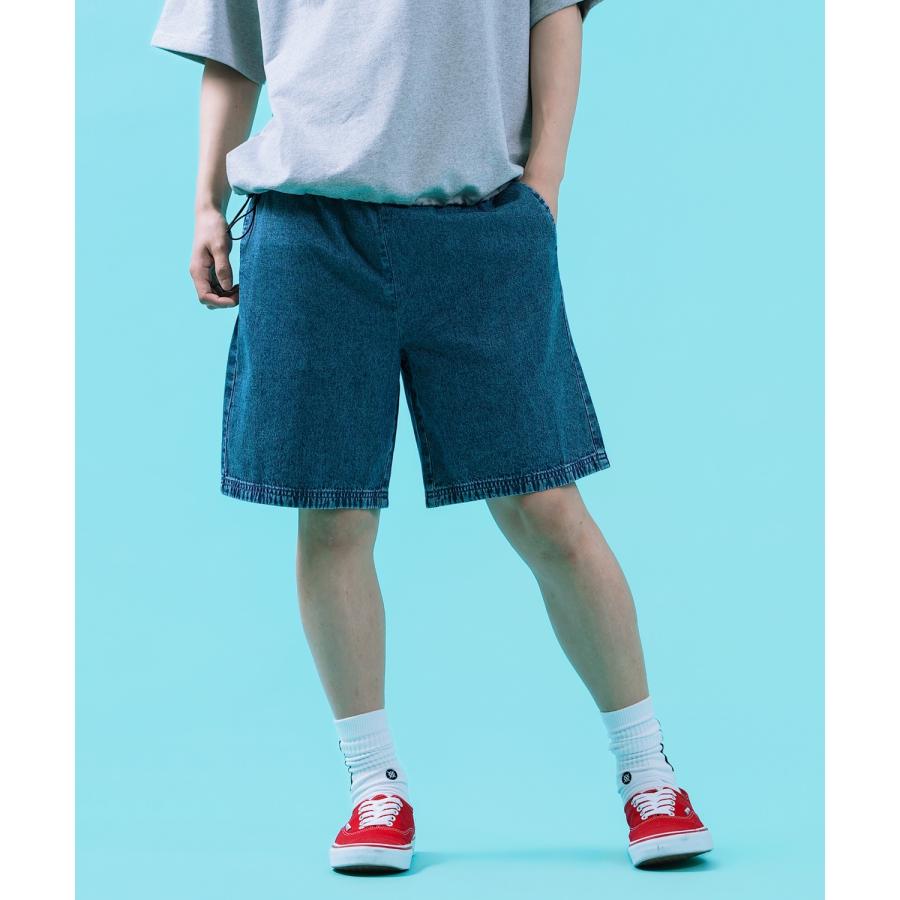 ハーフパンツ メンズ ショートパンツ 半パン 半ズボン ケミカルウォッシュ デニムパンツ ワイド アメカジ カジュアル スケーター ストリート 韓国ファッション | improves | 03