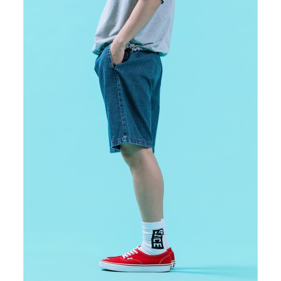ハーフパンツ メンズ ショートパンツ 半パン 半ズボン ケミカルウォッシュ デニムパンツ ワイド アメカジ カジュアル スケーター ストリート 韓国ファッション | improves | 04
