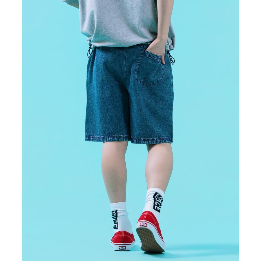 ハーフパンツ メンズ ショートパンツ 半パン 半ズボン ケミカルウォッシュ デニムパンツ ワイド アメカジ カジュアル スケーター ストリート 韓国ファッション | improves | 05