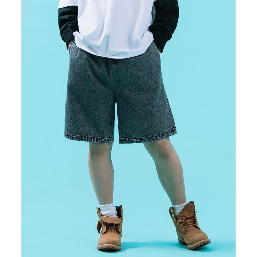 ハーフパンツ メンズ ショートパンツ 半パン 半ズボン ケミカルウォッシュ デニムパンツ ワイド アメカジ カジュアル スケーター ストリート 韓国ファッション | improves | 07
