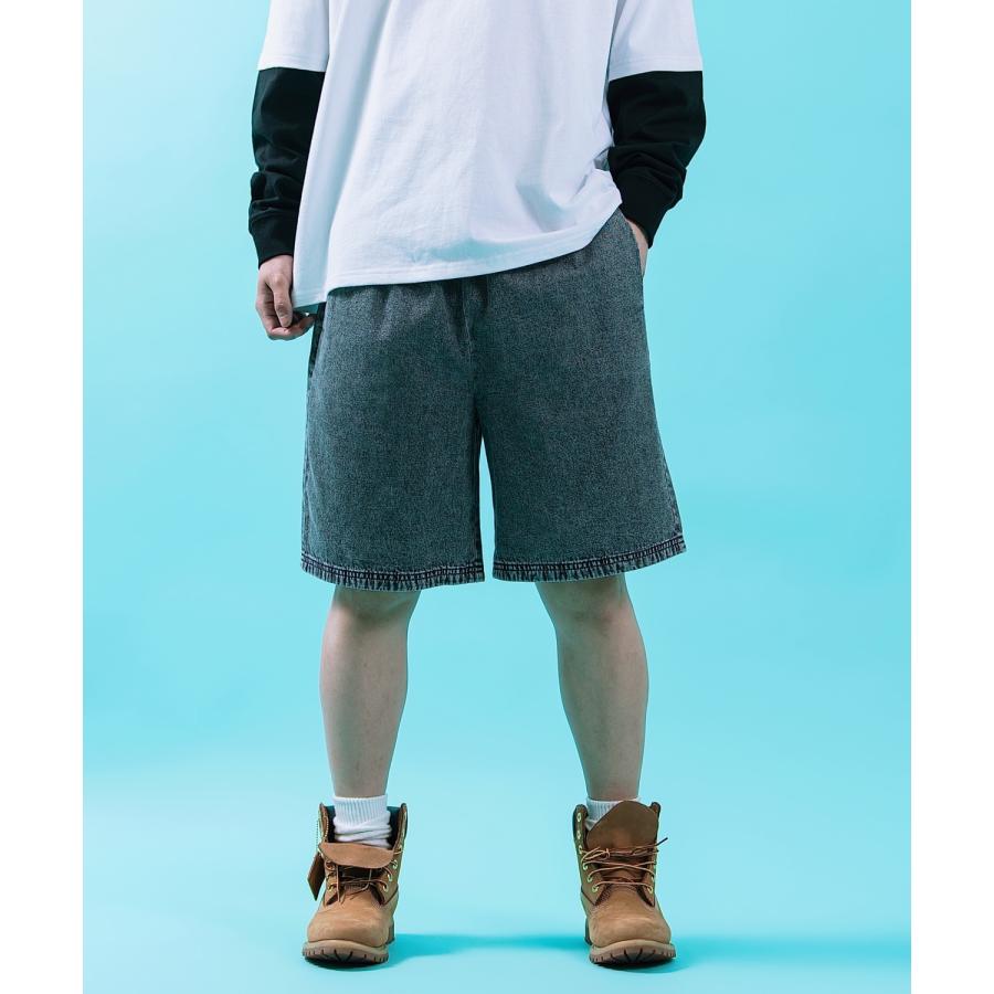ハーフパンツ メンズ ショートパンツ 半パン 半ズボン ケミカルウォッシュ デニムパンツ ワイド アメカジ カジュアル スケーター ストリート 韓国ファッション | improves | 08