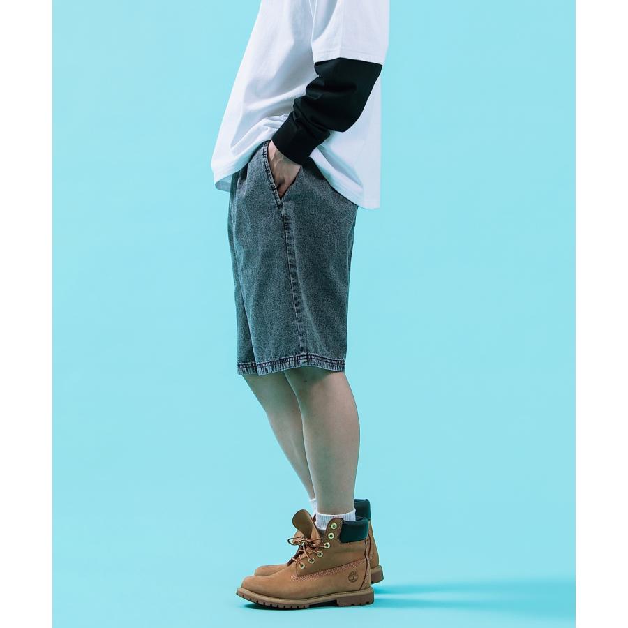 ハーフパンツ メンズ ショートパンツ 半パン 半ズボン ケミカルウォッシュ デニムパンツ ワイド アメカジ カジュアル スケーター ストリート 韓国ファッション | improves | 09