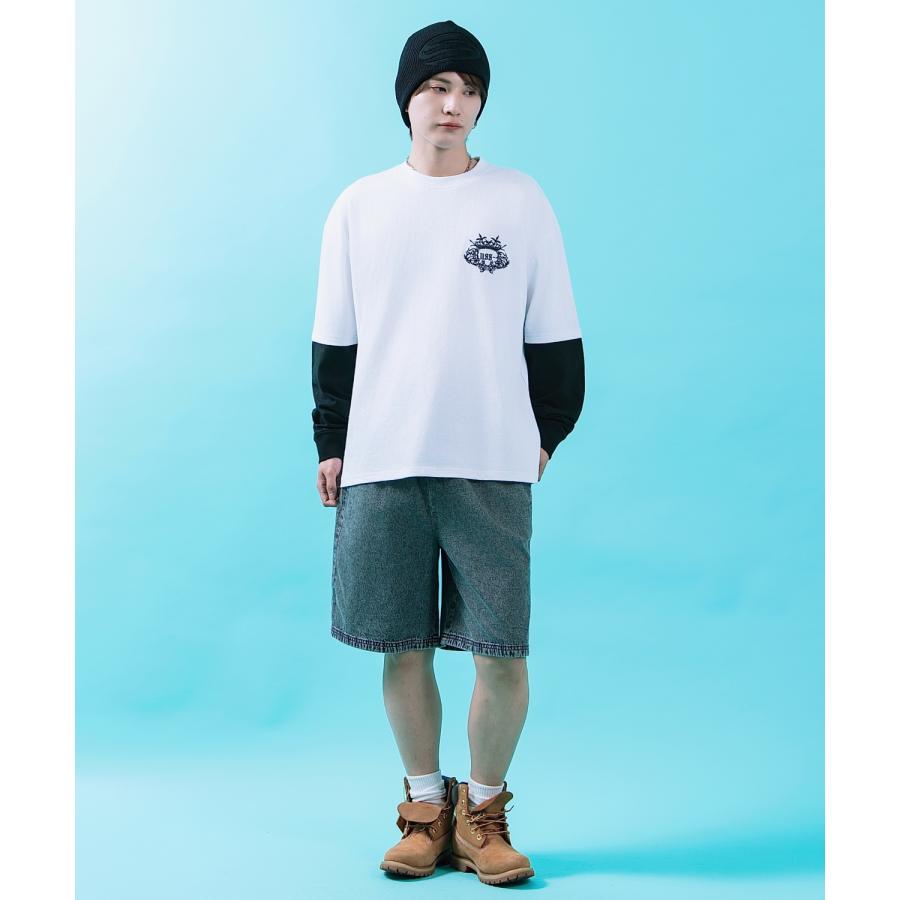 ハーフパンツ メンズ ショートパンツ 半パン 半ズボン ケミカルウォッシュ デニムパンツ ワイド アメカジ カジュアル スケーター ストリート 韓国ファッション | improves | 11
