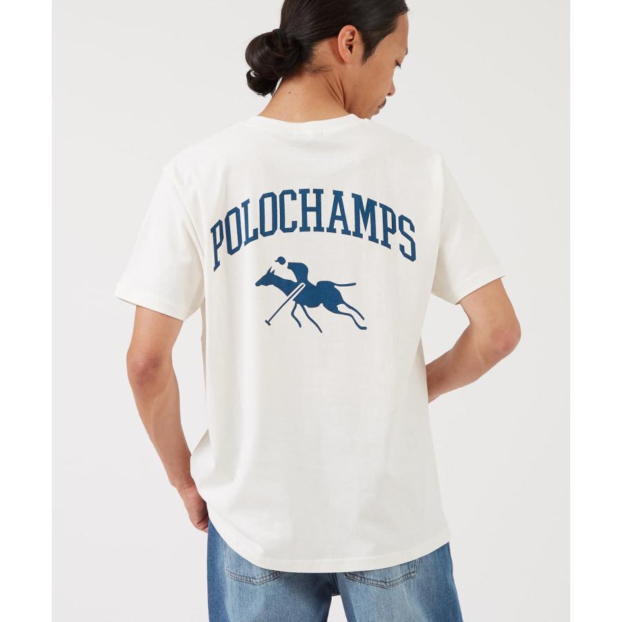 半袖Tシャツ メンズ POLOCHAMPS バッグロゴ ポニー カットソー 大きめ カジュアル ストリート ブラック チャコール ホワイト | improves | 04