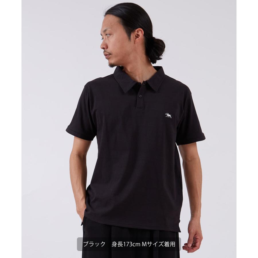半袖Tシャツ メンズ POLOCHAMPS ポロチャンプス ポロシャツ ワンポイント 刺繍 カジュアル  クールビズ ビジカジ オフィス ブラック チャコール ホワイト | improves | 07
