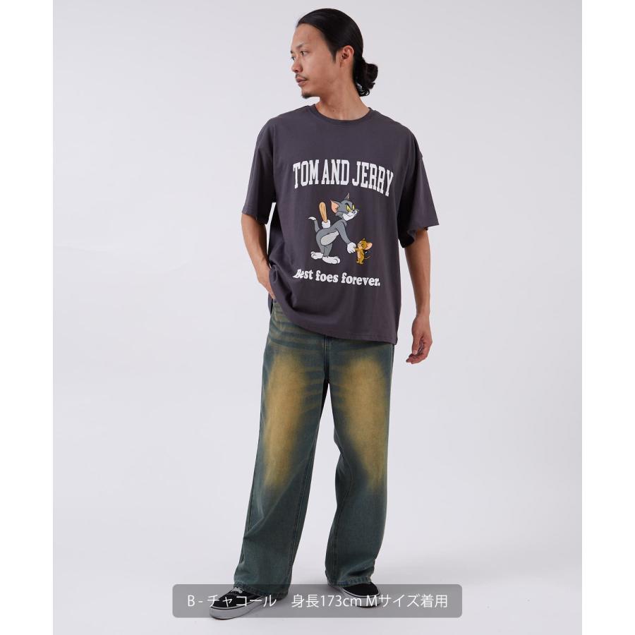 半袖Tシャツ メンズ TOM&JERRY トムとジェリー プリント カットソー カートゥーン 大きめ アメカジ カジュアル スケーター ストリート 古着MIX | improves | 21