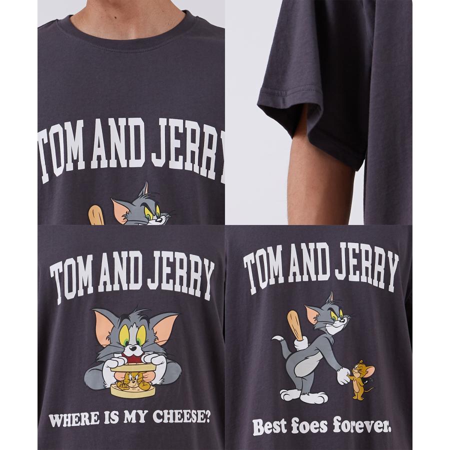 半袖Tシャツ メンズ TOM&JERRY トムとジェリー プリント カットソー カートゥーン 大きめ アメカジ カジュアル スケーター ストリート 古着MIX | improves | 25